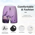thumbnail image 3 of Haiem Lavender Roses Arrangement Mens Swim Trunks with Compression Liner 2 in 1 Swimming Shorts Stretch Swimwear Quick Dry,Board Shorts-Small, 3 of 9