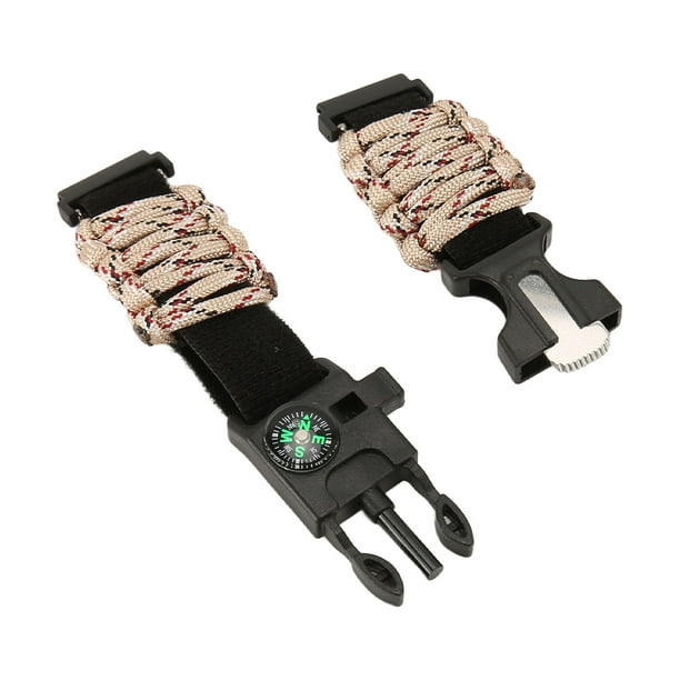 M Buder 6 en 1 Correa de Reloj de Paracord 22mm Supervivencia Camping Camuflaje Desierto