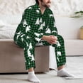 thumbnail image 7 of Picia Christmas tree green plaid Pattern Men’s Long-Sleeve Sleepwear Set - Soft 2-Piece Loungewear with Pockets, Comfy PJs for Relaxing Nights-Medium, 7 of 7