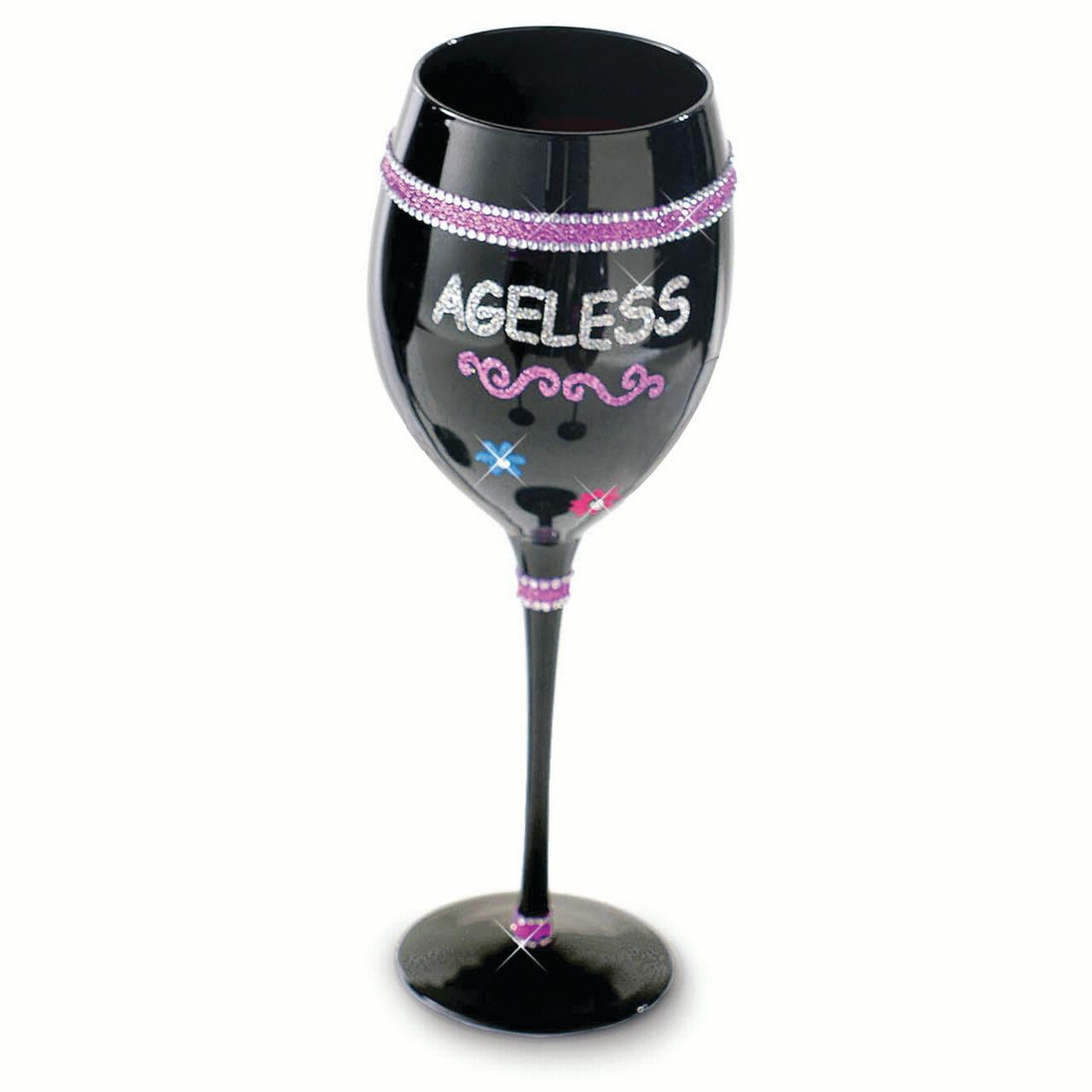 Ageless Sparkle Black Wine Glass