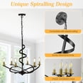 thumbnail image 6 of LovingAHome Vintage Candle Style Chandelier, 6 Lights Farmhouse Pendant Light Fixture for Kitchen Island,Dining Room,Living Room-Black Gold, 6 of 8