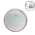thumbnail image 2 of Termostato inteligente inalámbrico WiFi con pantalla LED y control por voz por aplicación, CA 95-240 V, ahorro de energía, redondo, para calefacción de calderas, color blanco., 2 of 14