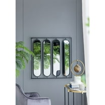 CC Home Furnishings Square Framed 4-Oval Mirror - 36" - Black