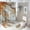 style-571, variant on Shower Curtain Sets with Rugs 4 Piece Shower Curtain And Rugs Shower Curtain Set Orange And Grey Abstract Art Durable and Waterproof Grey Burnt Orange Abstract Art Painting for Bathtub Decor