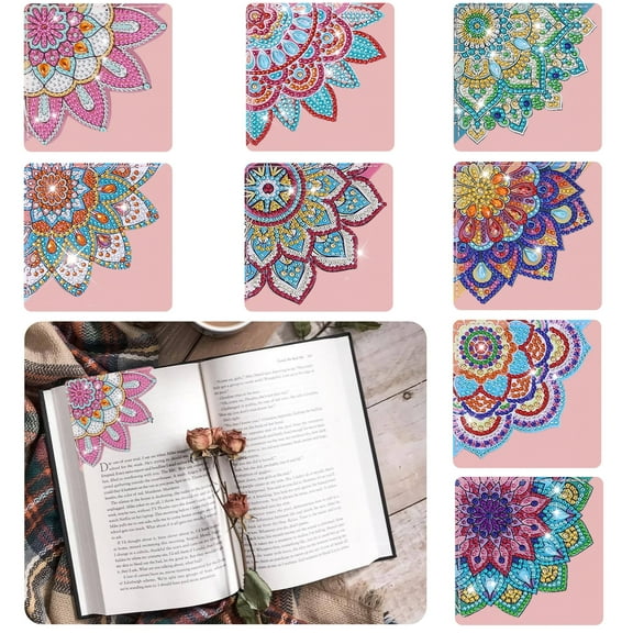TSV Diamond Painting Bookmark, DIY Diamond Art Craft Flower Bookmark for Book Corner