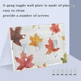 thumbnail image 3 of Yayeee Toggle Light Switch Wall Plate 2-Gang 4.56"x4.48" Decorative Outlet Cover, White Autumn Leaves, 3 of 7