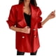 thumbnail image 1 of Chaquetas de traje de Negocios Chaqueta fina informal de peso ligero para mujer, abrigo ajustado, chaqueta de manga larga, abrigos con bolsillos para oficina y negocios,blazer moda（Rojo， L), 1 of 5