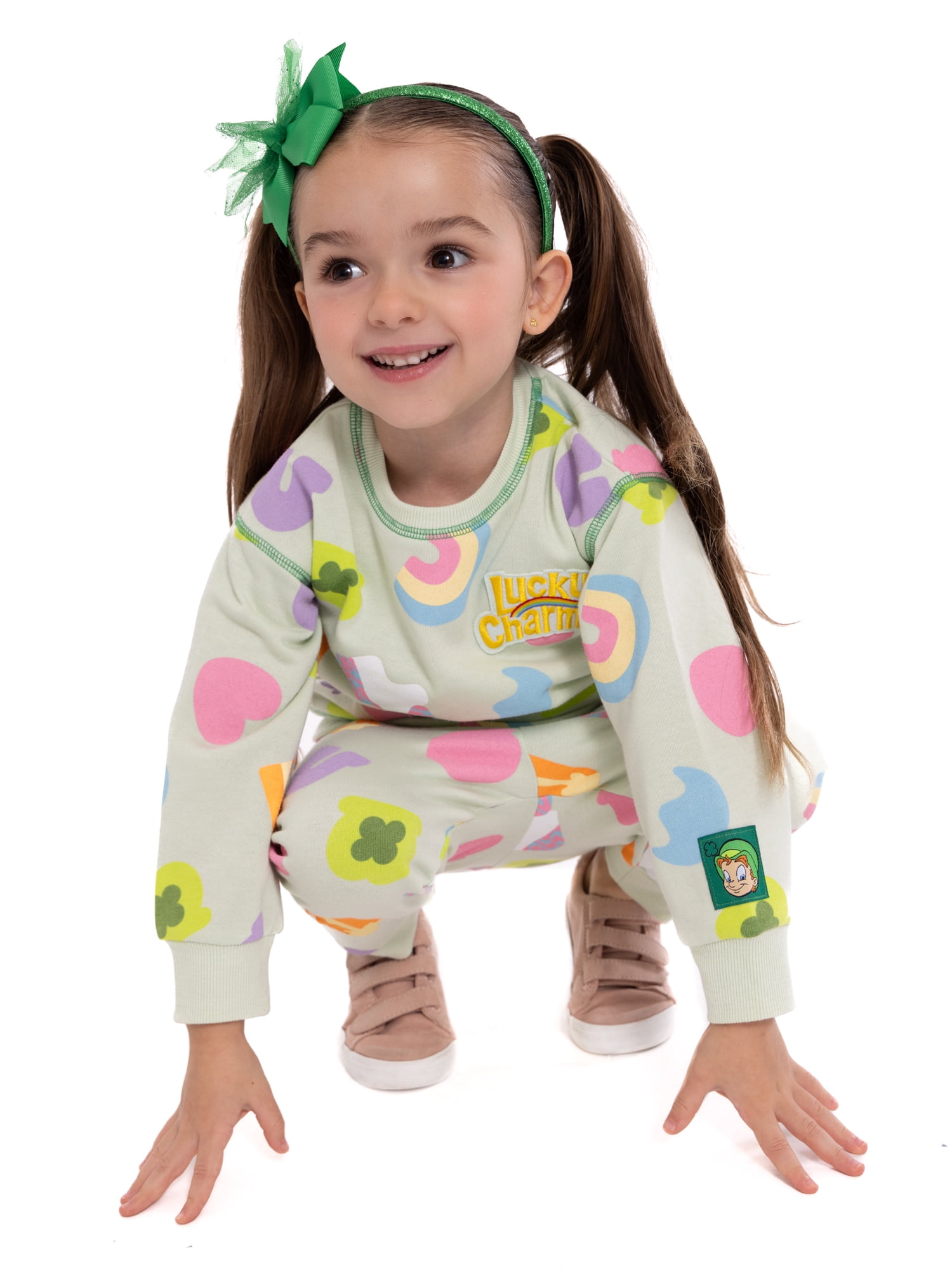 St. Patrick’s Day Lucky Charms Toddler Boys or Toddler Girls Print Sweatshirt and Joggers Set, 2-Piece, Sizes 12M-5T