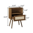 thumbnail image 2 of Mesa de Noche Veegle Marrón Nogal con Cajón y Estante, 2 of 8
