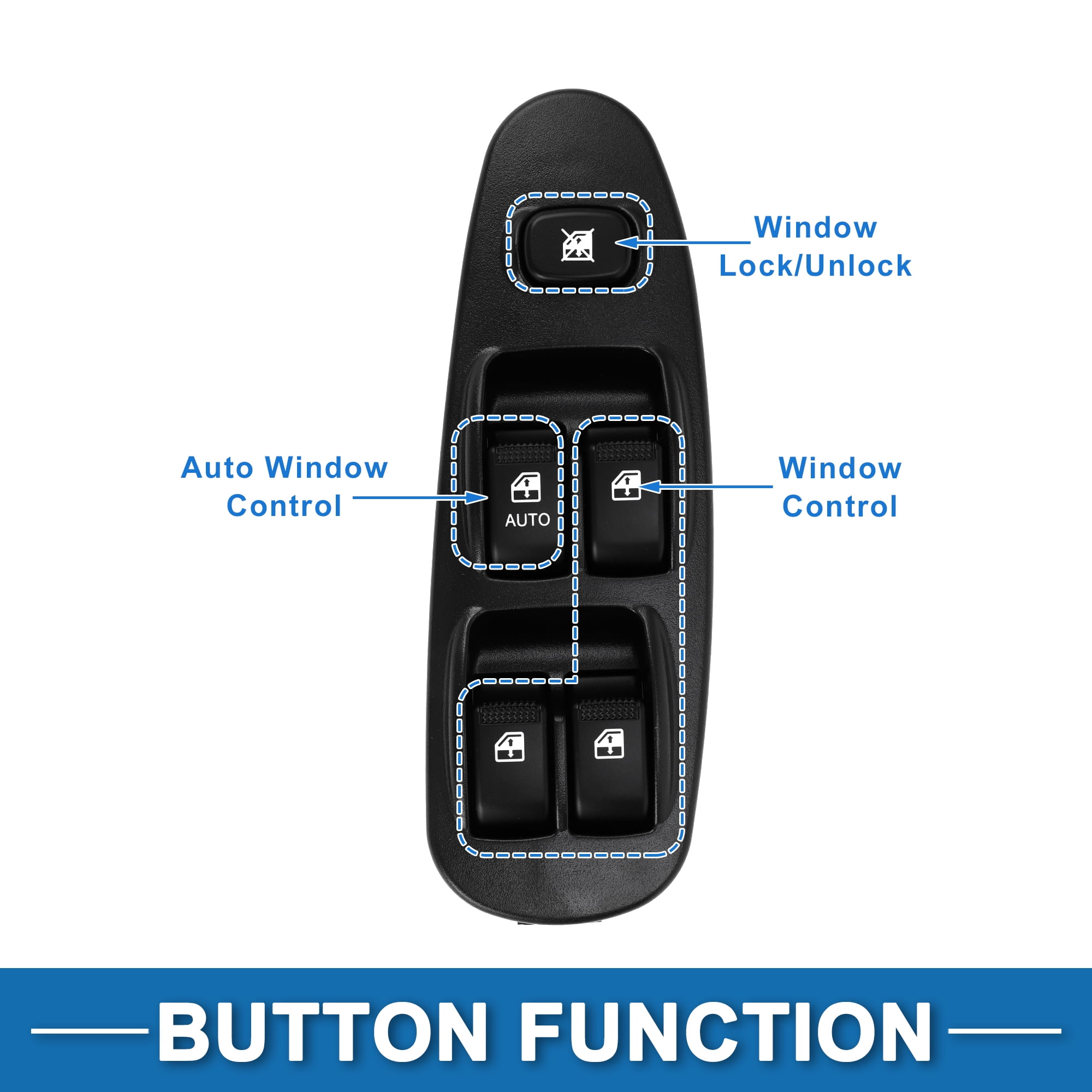 Unique Bargains Power Window Switch for Kia Spectra 2000-2004 Front Left Driver Side