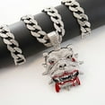 thumbnail image 2 of Hip Hop Animal shaped Bulldog Pendant Necklace With 15mm Crystal Cuban Chain HipHop Iced Out Bling Necklaces Men Women Fashion Charm Jewelry, 2 of 6