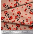 thumbnail image 3 of Soimoi Japan Crepe Satin Fabric Leaves & Floral Artistic Print Fabric by Yard 42 Inch Wide, 3 of 3