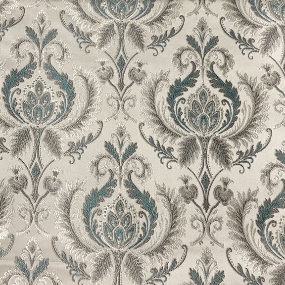 Decora Furnishings Luxurious Premium Jacquard Damask Design Furnishing Fabric for Upholstery Chair Window Treatments, Craft Renaissance Rococo Victorian 54" Width - Fabric by The Yard (Sapphire Blue)