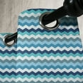 thumbnail image 3 of Ambesonne Aqua Grommet Curtain, Retro Zig Zag Stripes, 50" x 96", Pale Blue Navy Blue, 3 of 6