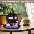 thumbnail image 5 of HELLHERO Galaxy Wolf Mini Backpack, Zipper Closure Polyester Daypack, Lightweight Multiple Pockets Backpack for Women for Travel Work Outing, 5 of 8