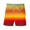 thumbnail image 6 of IYTR Mens Shorts Gradient Color Casual Shorts Beach Shorts with Pockets Lightweight Summer Elastic Waist Drawstring Shorts Orange M, 6 of 7