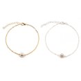 thumbnail image 3 of Minnieouse Tobilleras ajustables Cuentas de perlas Pulseras de tobillo Estilo simple Accesorio de moda Cadenas de pie para vacaciones Plata Type3 NO3, 3 of 6