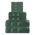 thumbnail image 2 of Superior Smart Dry 8-Piece Zero Twist Soft Cotton Towel Set, Quick Dry Fade Resistant, Forest Green, 2 of 11