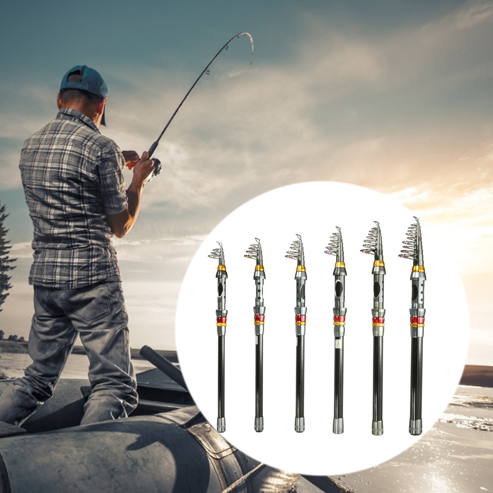 Fishing Gun Rod 6 Foot Carbon Fiber Outdoor Spinning Lure Sea Lake Saltwater 