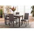 thumbnail image 2 of Baxton Studio Andrew Modern and Contemporary 5-Piece Grey Fabric Upholstered Grid-Tufting Dining Set, 2 of 2