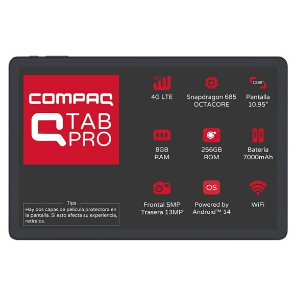 Tablet Compaq QTAB PRO 8 GB RAM 256 GB Gris