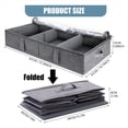 thumbnail image 3 of Caja de Almacenamiento Debajo de la Cama de 50 Litros con Tapa, Caja de Almacenamiento Plegable de con Laterales/Fondo Resistentes y Divisores Ajustables de PVC, 3 of 5