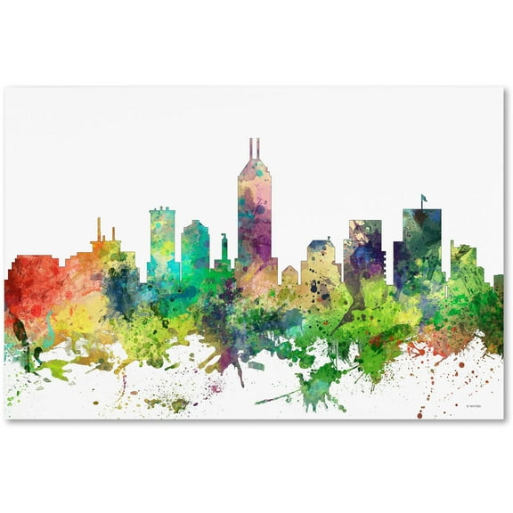 Trademark Fine Art "Indianapolis Indiana Skyline SP" Canvas Art by Marlene Watson