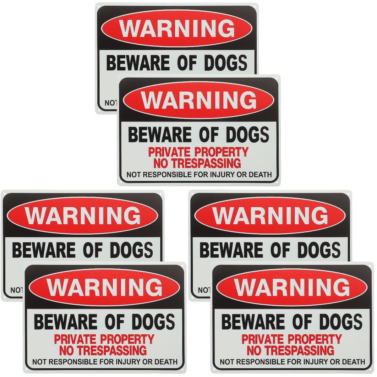 6 pcs  Beware of Dog Sign Rustic Iron Sheet Painting Outdoor Yard Dog Caution Board