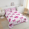 thumbnail image 4 of Erosebridal Girly Bow Bedding Full Comforter Set, Colorful Flower Down Comforter, Cartoon Theme Decor, Reversible 3 Pieces, 4 of 7