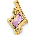 thumbnail image 3 of 10K Yellow Gold Cushion Amethyst And Diamond Chain Slide - Jbsp, 3 of 5