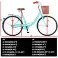 thumbnail image 7 of Beach Cruiser Bike for Women , 26 Inch Women's Leisure Bike, Women's Bike with Basket, Adjustable Seat for Daily Commuting, Fitness, Beige, 7 of 7