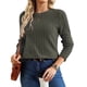 thumbnail image 2 of Camisas de Larga para Mujer, Tops de Moda de Otoño, Suéteres Elegantes de Cuello Redondo, Túnicas, Ropa de Invierno, Conjuntos Casuales Verde S, 2 of 8