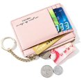 thumbnail image 2 of Cartera pequeña y delgada Meskcv con tarjetero y bolsillo frontal con bloqueo RFID rosa, 2 of 5
