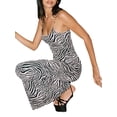 thumbnail image 5 of Coduop Women Sleeveless Long Bodycon Dress Floral Zebra Print Sling Backless Party Dress, 5 of 9