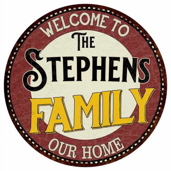 The Stephens Family 12" Round Metal Sign Kitchen Game Room Décor 200120038182