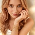 thumbnail image 4 of APSVO 6 Pcs 18K Gold Plated Bracelets for Women Box Satellite Figaro Paperclip Herringbone Rope Stackable Bracelet Set Birthday Christmas Jewelry Gifts Teen Stocking Stuffers Adults, 4 of 6