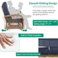 thumbnail image 3 of VIVIJASON 5-Piece Outdoor Patio Wicker Conversation Sets, All Weather Outdoor Rattan Furniture Set Includes Glider Loveseat, 2 Coffee Table, 2 Glider Rocker Chairs with Cushions, Navy Blue, 3 of 7