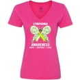 thumbnail image 3 of Inktastic Lymphoma Awareness Hope Support and Love Women's V-Neck T-Shirt, 3 of 5