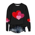 thumbnail image 2 of Craaazy Valentine Shirts for Women Round Neck Love Heart Graphic Loose Long Sleeved Top Gifts, 2 of 5