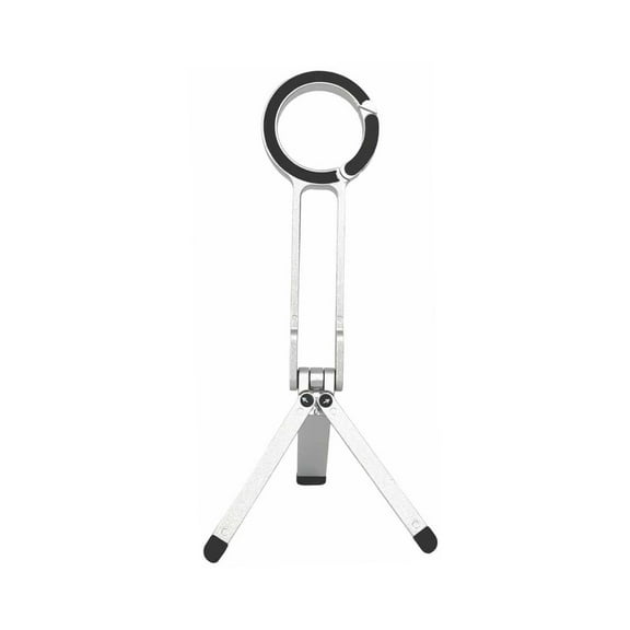 Magnetic Phone Tripod for iPhone, Ma38 Portable Phone Holder Mini Tripod for Magsafe, Ma 38 Aluminium Double-Sid Stand with Strong Magnets & Foldable Hook, 180° Rotation Cold Shoe Mount Silver 1PCS