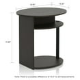 Furinno 15080WNBK JAYA Simple Design Oval End Table, Walnut