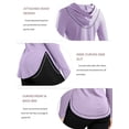 thumbnail image 4 of Cadmus Women's 3 Pack Workout Long Sleeve shirts UPF 50+ Sun Protection Dry Fit Running Shirts with Hoods,Blue ,Pink, Purple, 4 of 8
