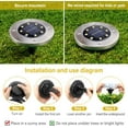 thumbnail image 3 of Solar Ground Lights 8 Packs, 8 LED Solar Garden Lights, Outdoor Solar Disk Lights Outdoor In-ground Landscape Lights for Pathway Yard Walkway Patio Lawn Path (Cold White), 3 of 7