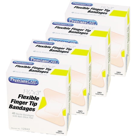(4 pack) (4 Pack) PhysiciansCare Flexible Finger Tip Bandages, 40 count