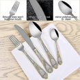 thumbnail image 3 of Cutlery set 4 pieces in gold stainless steel - Forks and spoons - Table knife - Nickel free - Silver, 3 of 5
