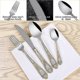 thumbnail image 3 of Cutlery set 4 pieces in gold stainless steel - Forks and spoons - Table knife - Nickel free - Silver, 3 of 5