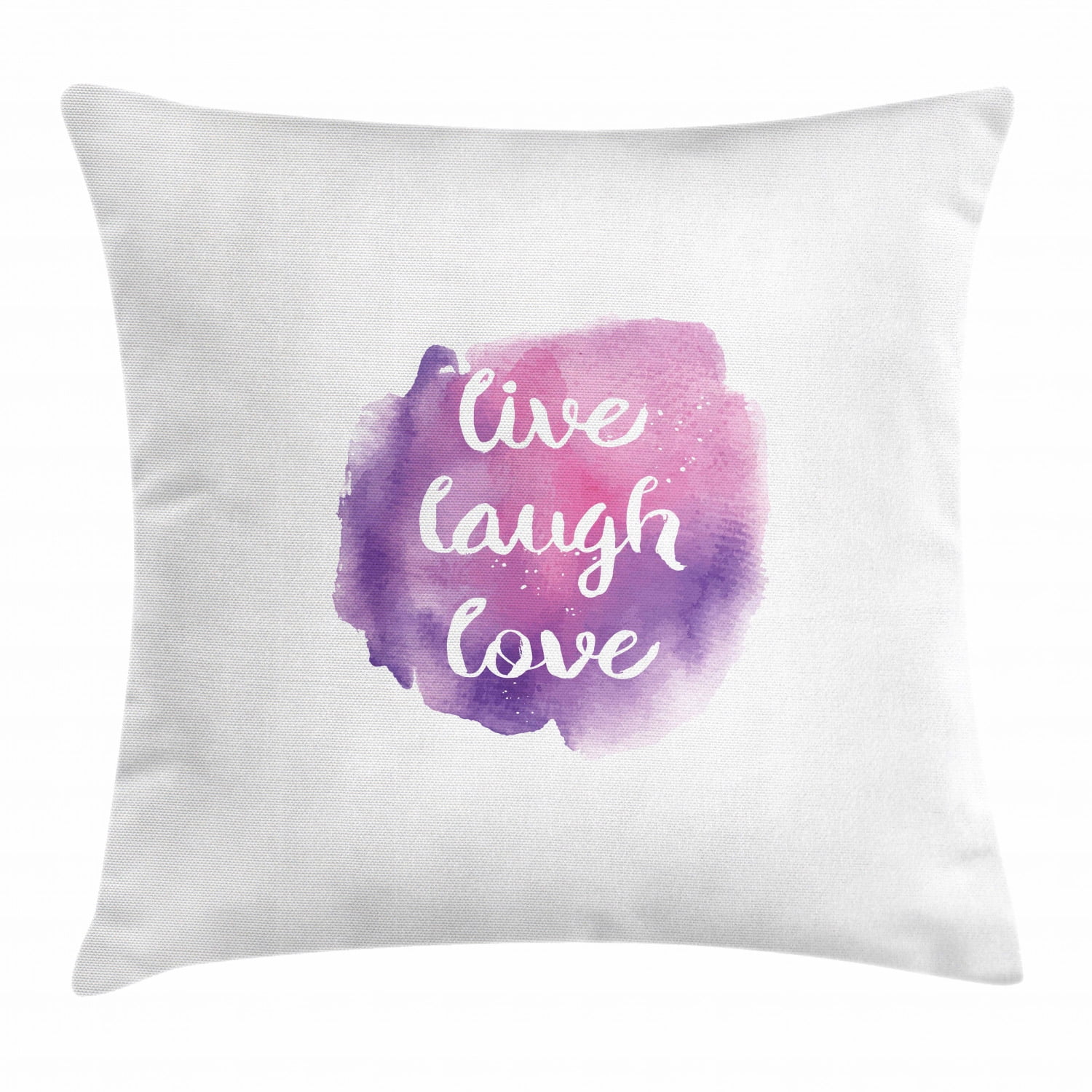 Live Laugh Love Throw Pillow Cushion Cover, Watercolor Ombre Inspired