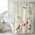 thumbnail image 6 of Vintage Botanical Shower Curtain Set - Small 36" x 72" Washable Bathtub Curtain with 12 Hooks, Summer Birds Pastoral Spring Floral Waterproof Fabric Stall Shower Curtains for Bathroom/Bathtub Décor, 6 of 6
