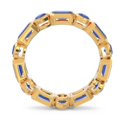 thumbnail image 4 of Diamond-Capitals 5.00 Carat Emerald Shape Blue Sapphire Gemstone Luxurious Engagement Eternity Band for Women Solid 18K Yellow Gold Size 9.5, 4 of 8