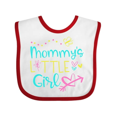 

Inktastic Mommy s Little Girl with Hearts Flower and Butterfly Gift Baby Girl Bib